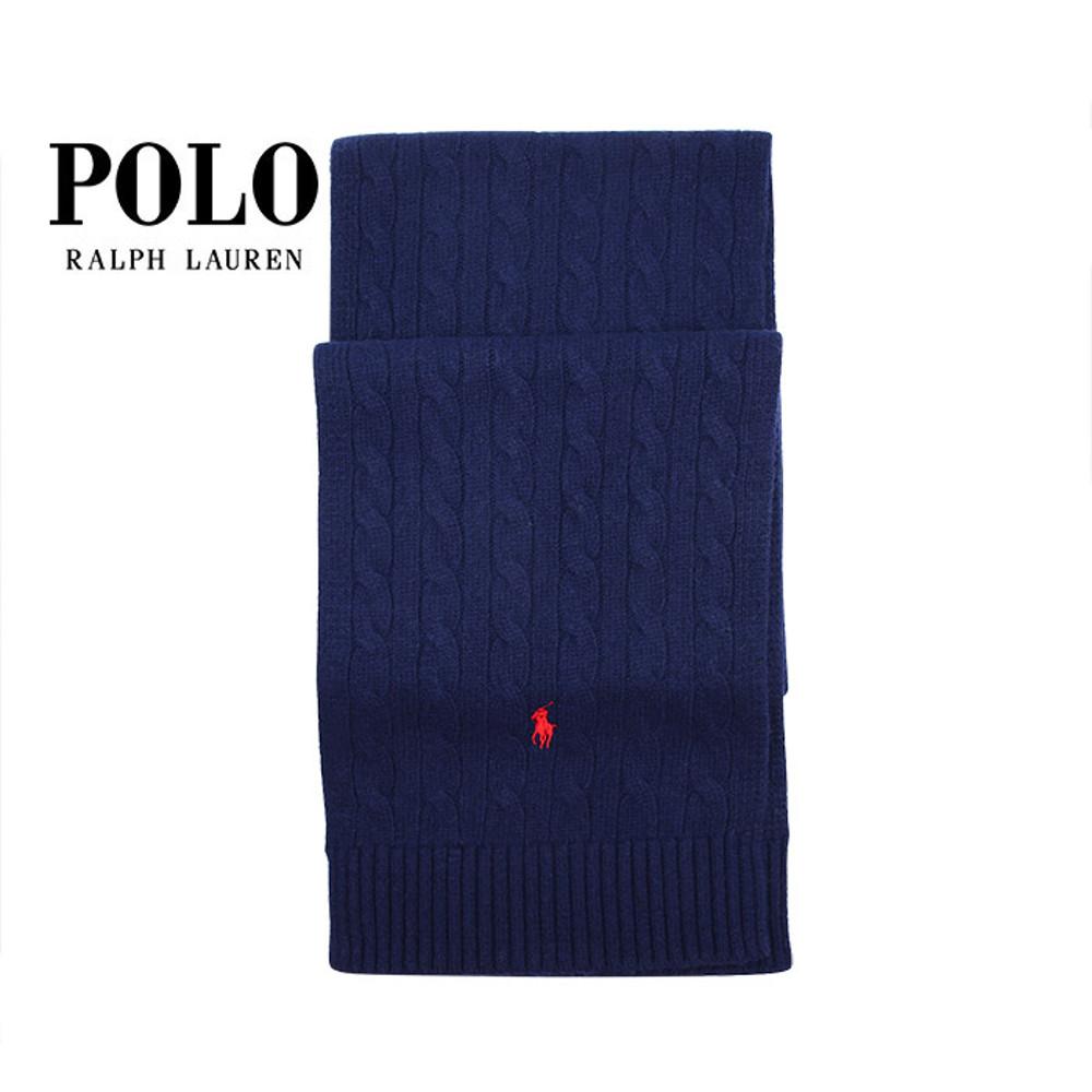 폴로 남녀공용 머플러 클래식 케이블 목도리 네이비 (PC0731-433)