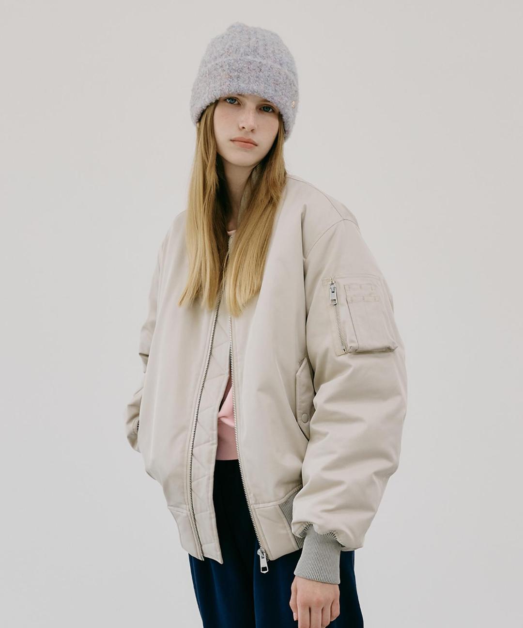 MELANGE RIB MA-1 JUMPER beige