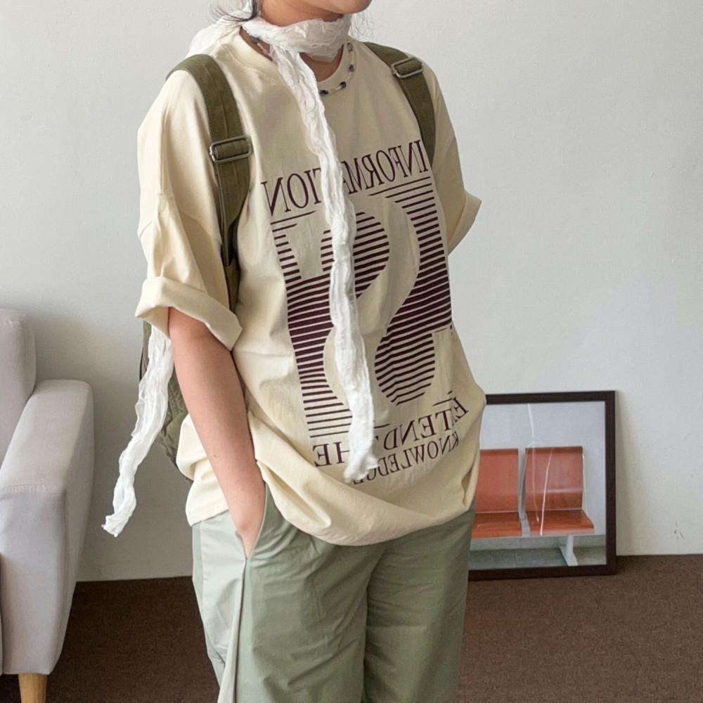 봄 여름 인포 나염 반팔티