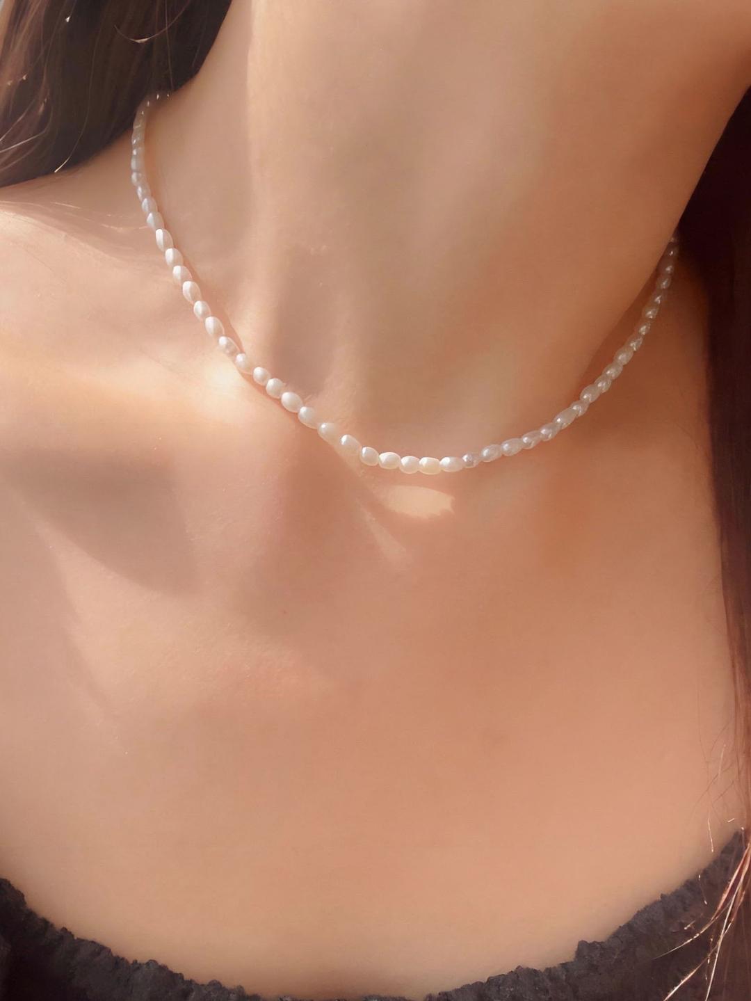 로스도스 [후기인증✨]고퀄 천연 담수 진주목걸이 mini pearl necklace