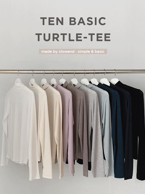 슬로우앤드 [6만장돌파/오늘드림🚚] #SLOWMADE. 텐베이직 터틀넥티셔츠 (데일리목티) - 10 color (무료배송)