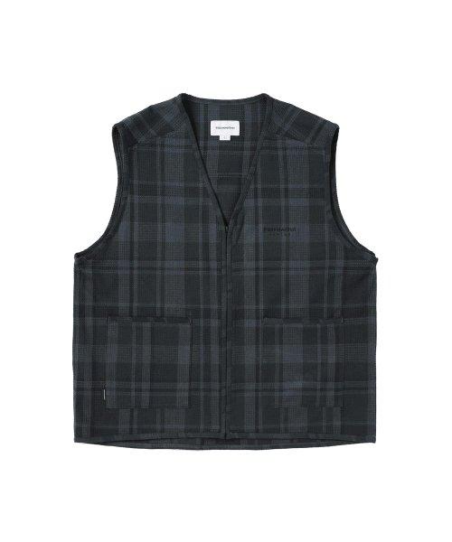 Waffle Check Vest Black