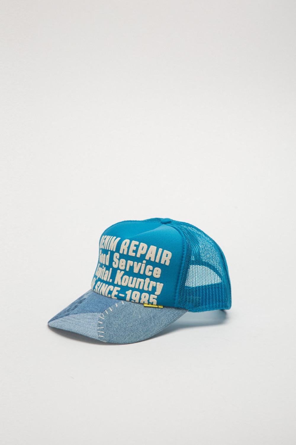 (23SS) DENIM REPAIR SERVICE DENIM RECONSTRUCT TRUCK CAP TURQUOISE
