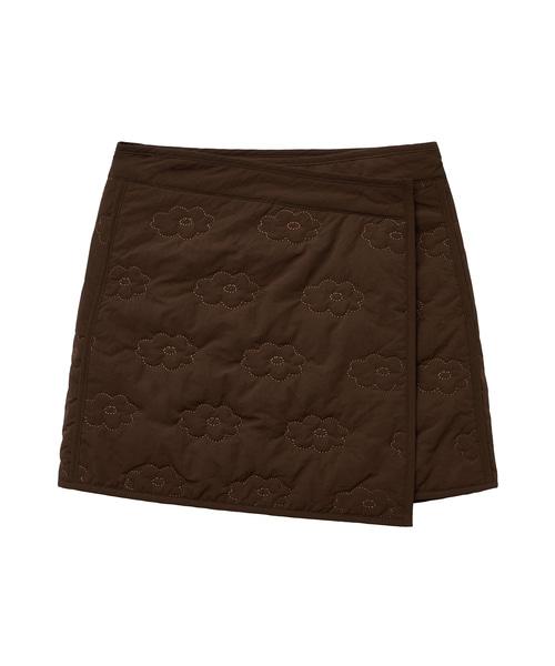 BLOSSOM QUILTING SKIRT brown