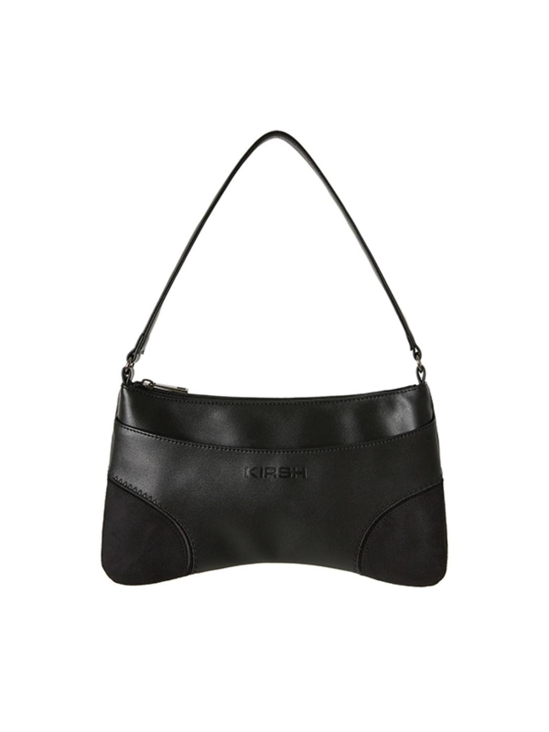KIRSH POCKET LEATHER PATCH HANDBAG KA [BLACK]