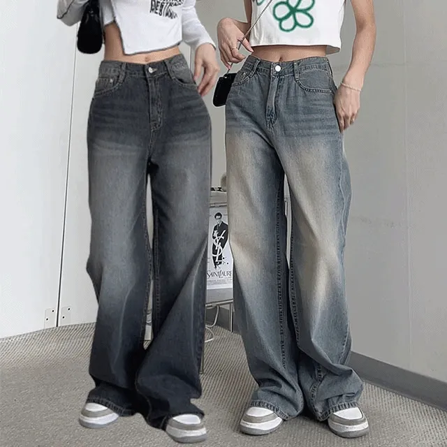 [여름원단!/빈티지색감]썸베이 캣 샌드 워싱 일자핏 데님 팬츠