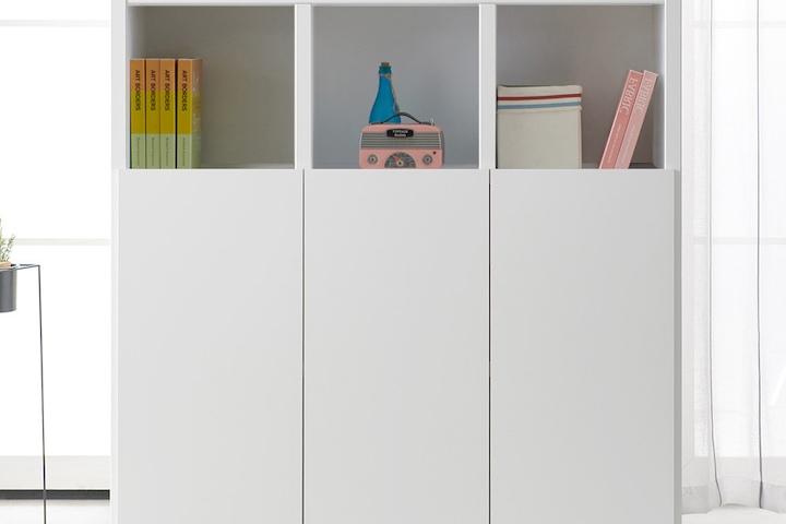 국내제작 스터디 1200 3단 도어형 책장 책꽂이