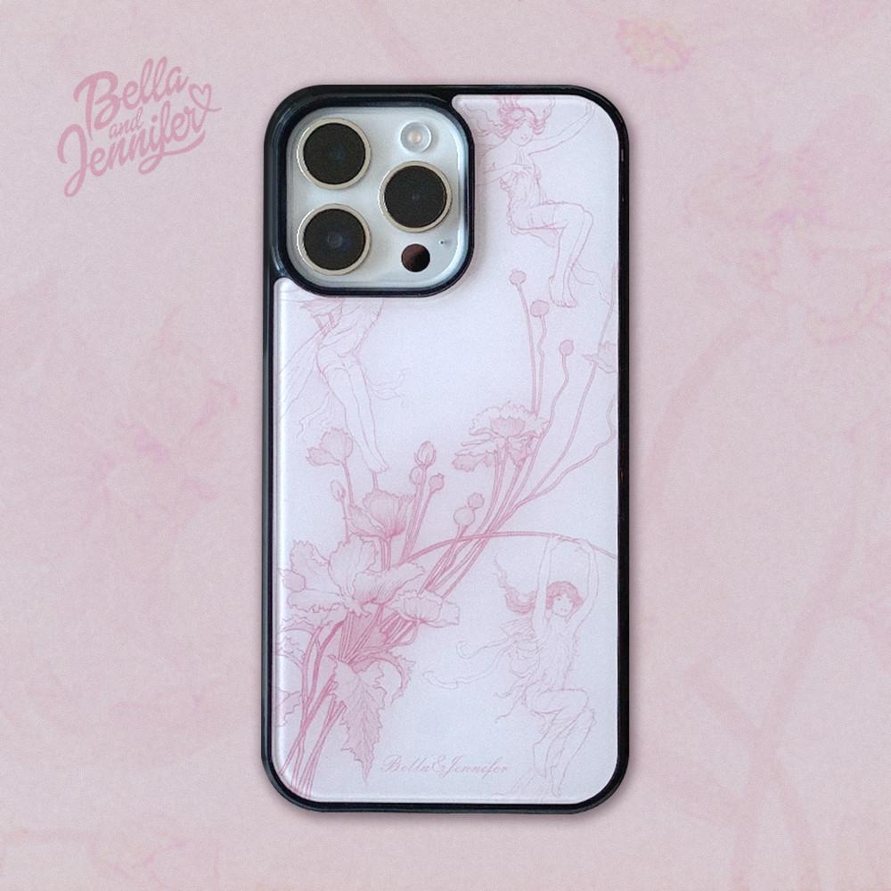 [MADE] Pink Flower Fairy 글라스 범퍼 케이스 발레코어 아이폰15프로