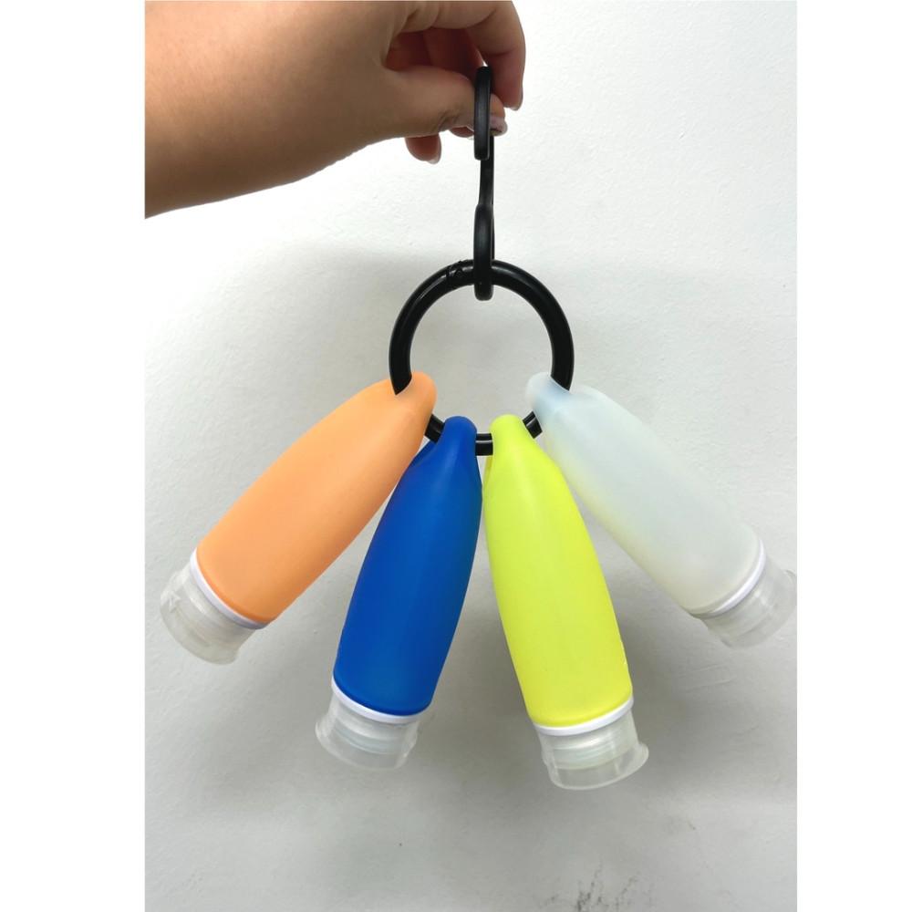 실리콘 공병 89ml 4개세트 공병, 실리콘타이, 스티커 여행용 캠핑용 수영장 휴대용