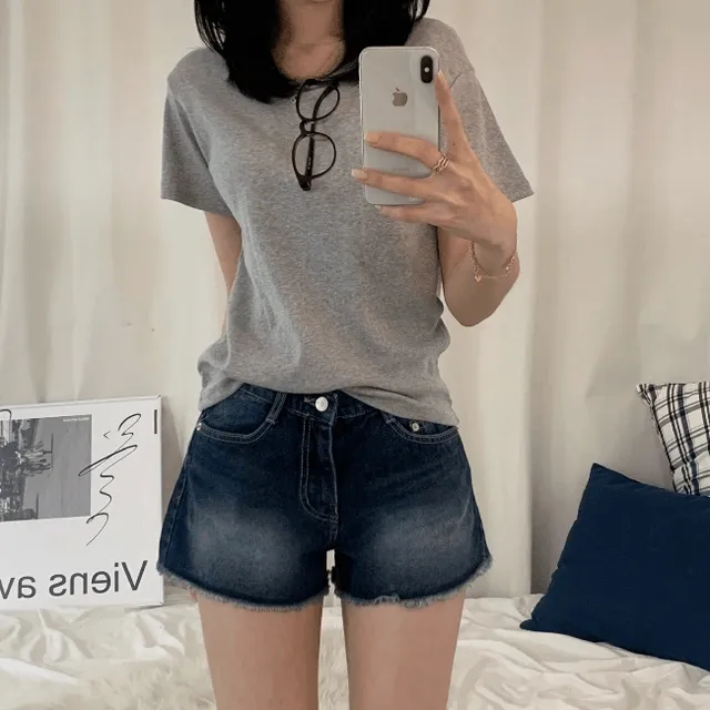 빈티지 반로우 데님 반바지 숏팬츠