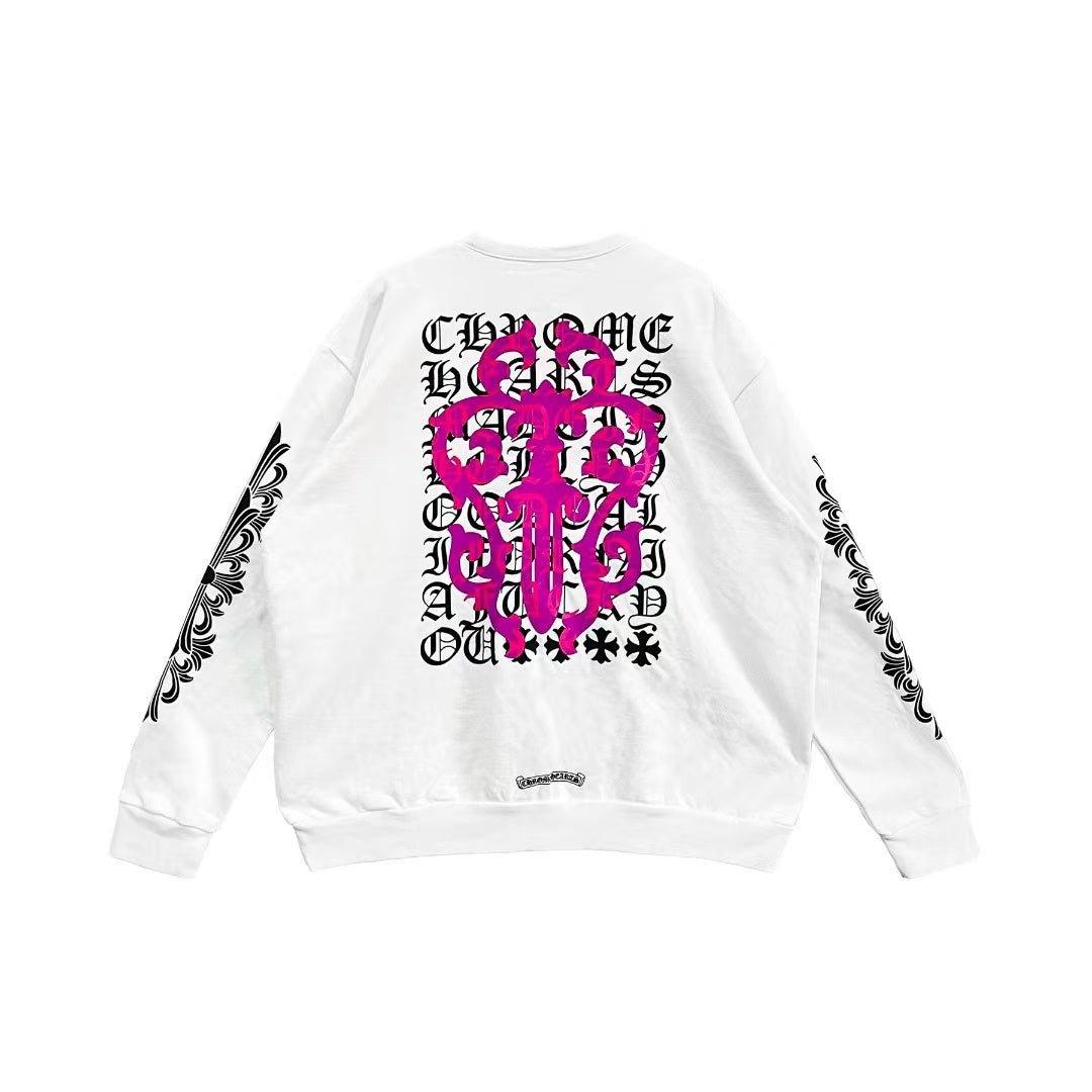 Chrome Hearts Pink Dagger Script Logo Sweatshirt