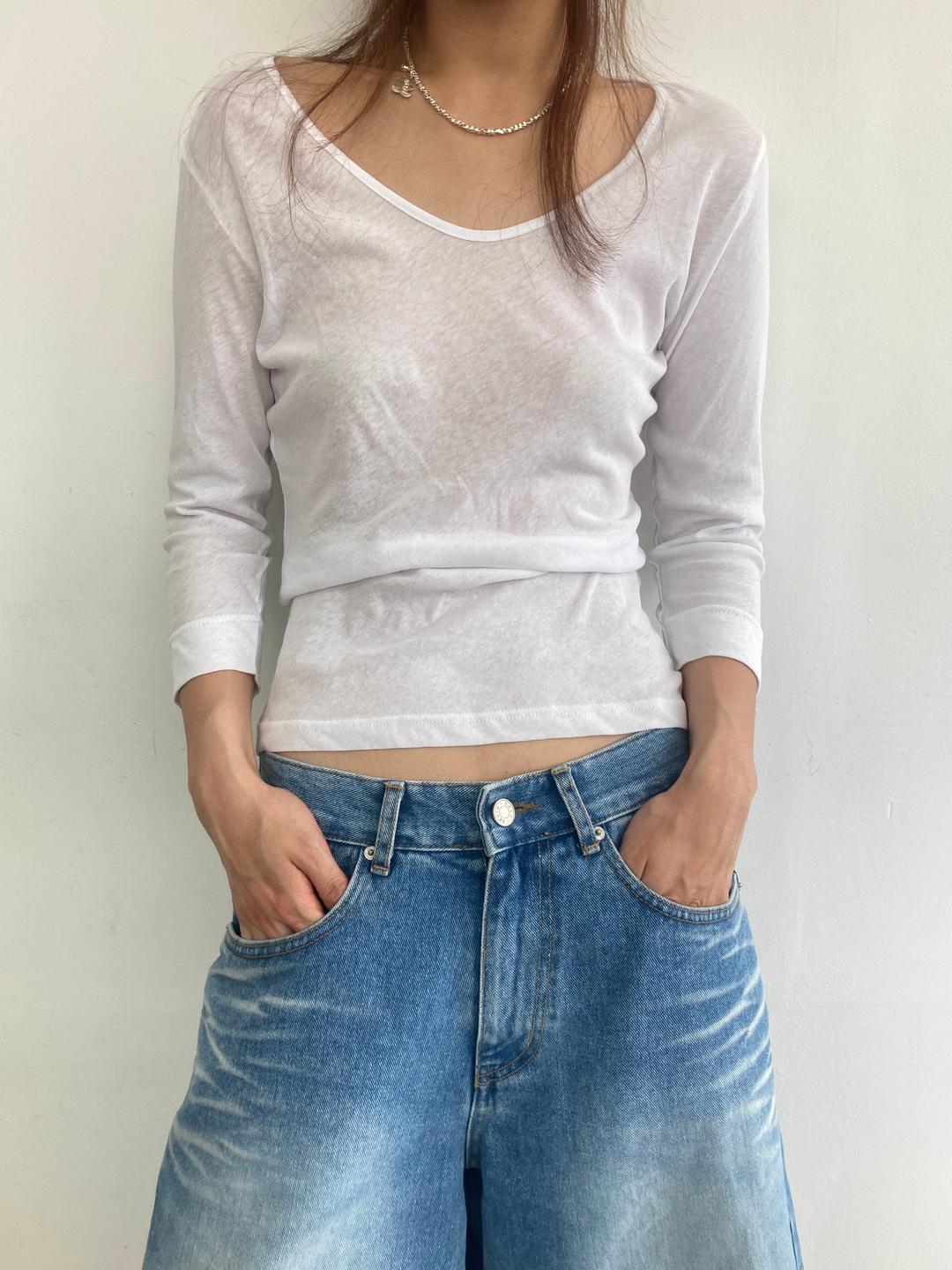 basic u-neck tee (2colors)