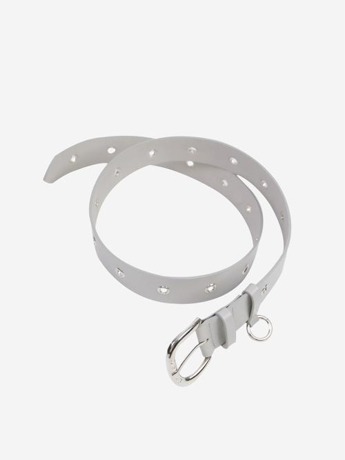 EYELET RING BELT / LIGHT GRAY