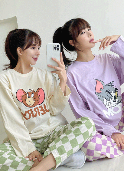 [국내제작] 톰과제리 - 긴팔 투피스홈웨어 파자마
