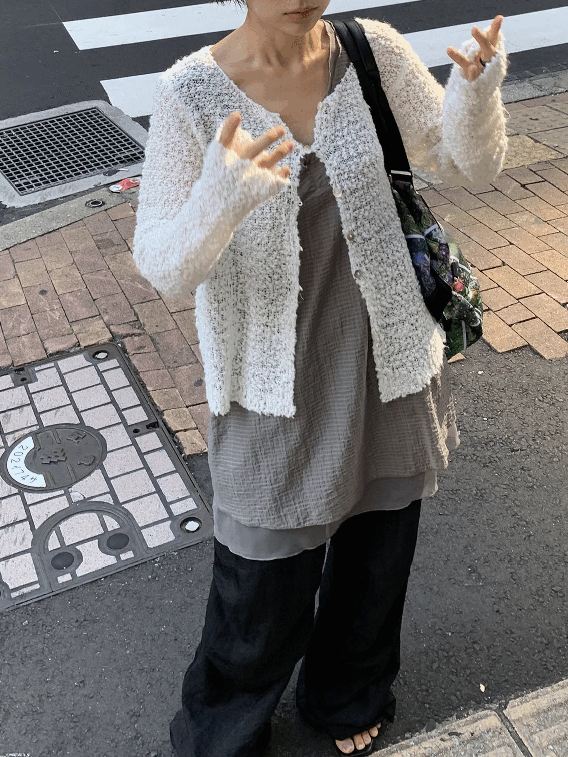 popcorn cardigan (3color)