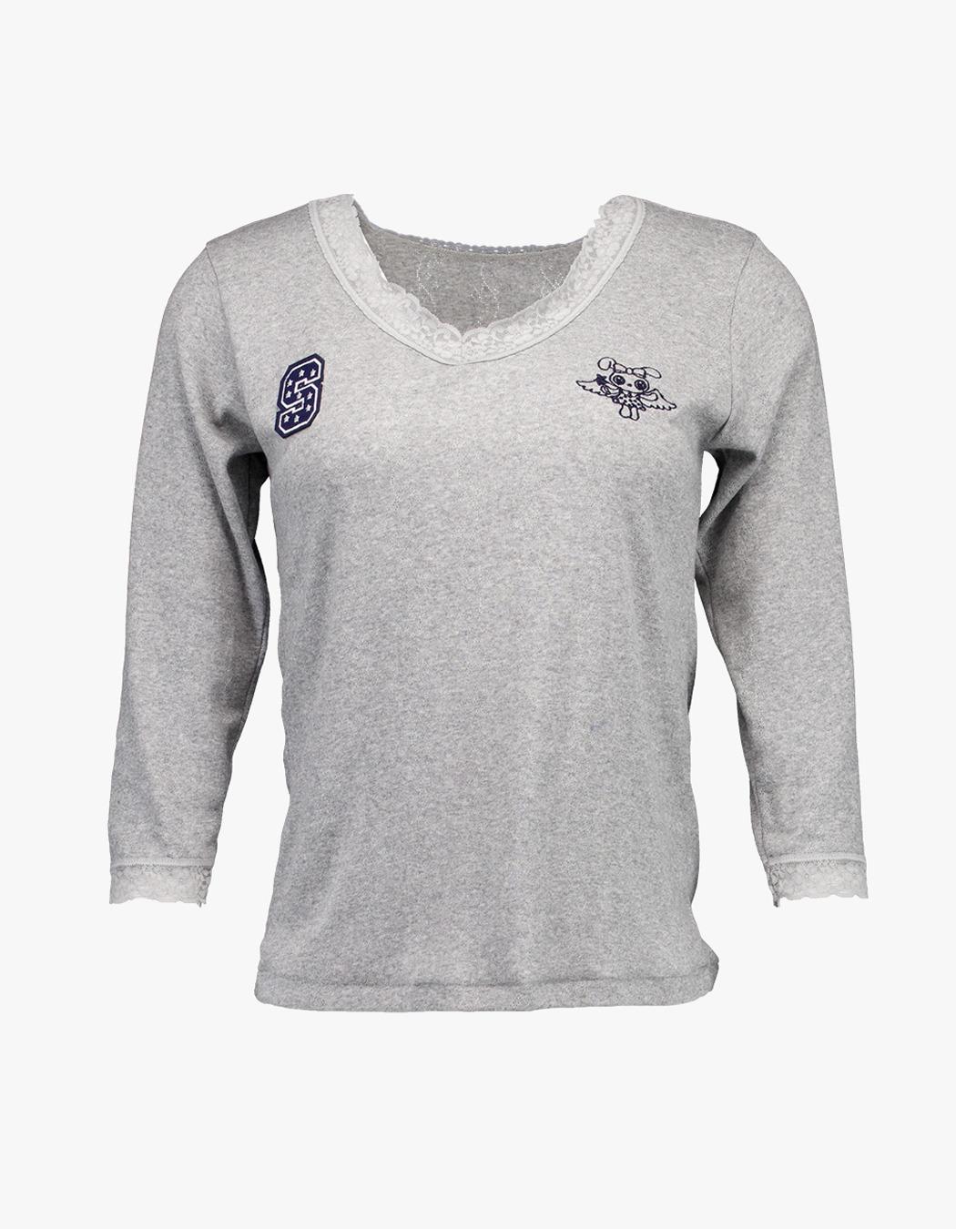 I Don'T Know Lace Top - Gray