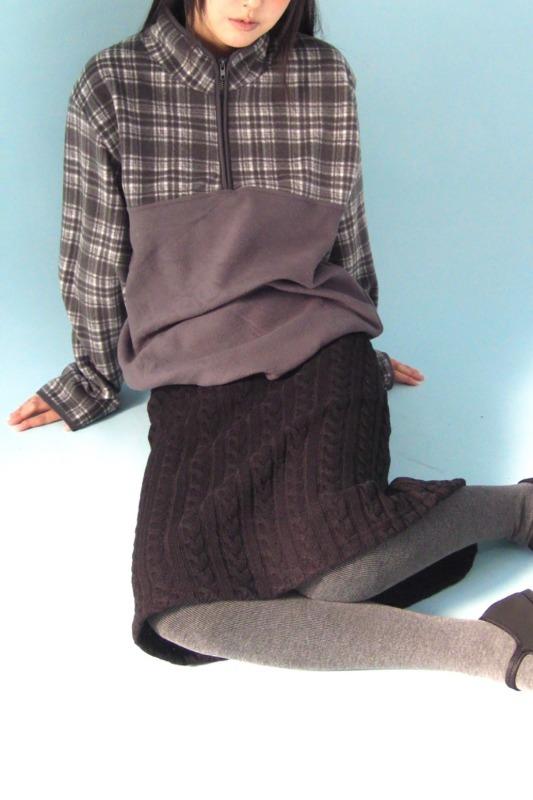 히피디피 check fleece half zip-up mtm (3color)