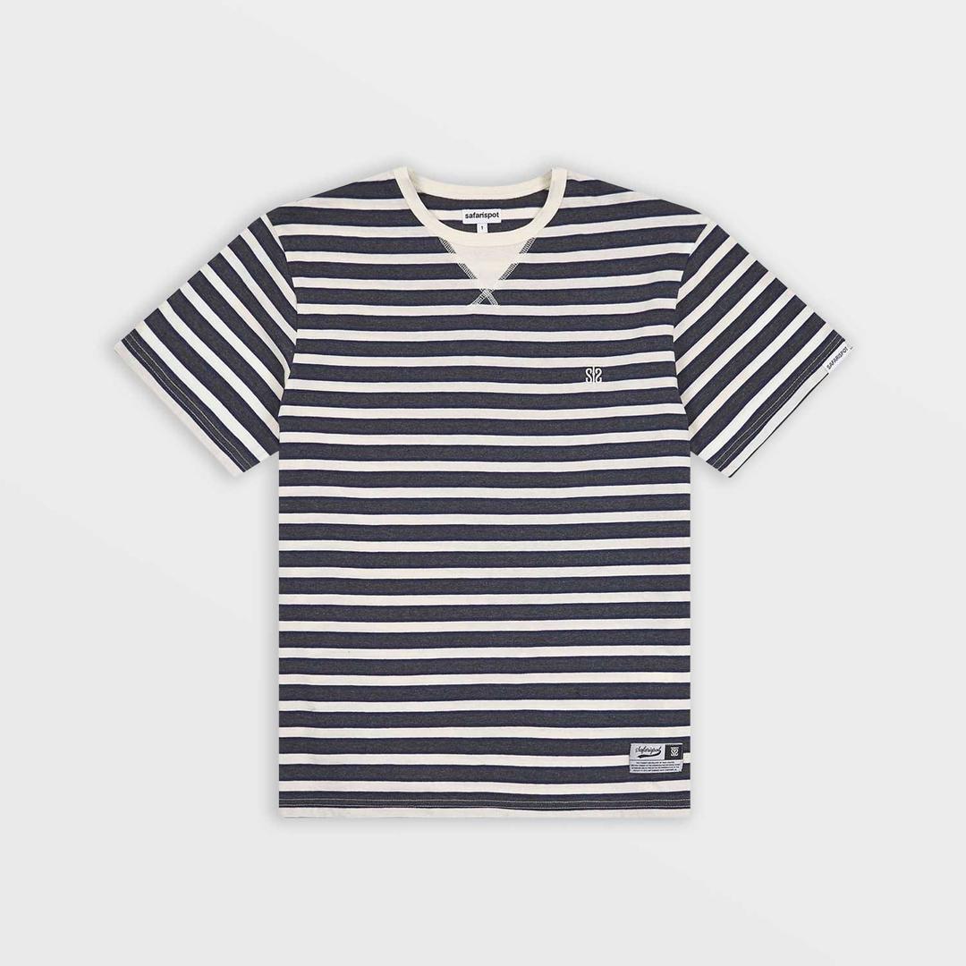 Roux Base School Eat The Pizza Stripe Tee (Ivory/Charcoal)