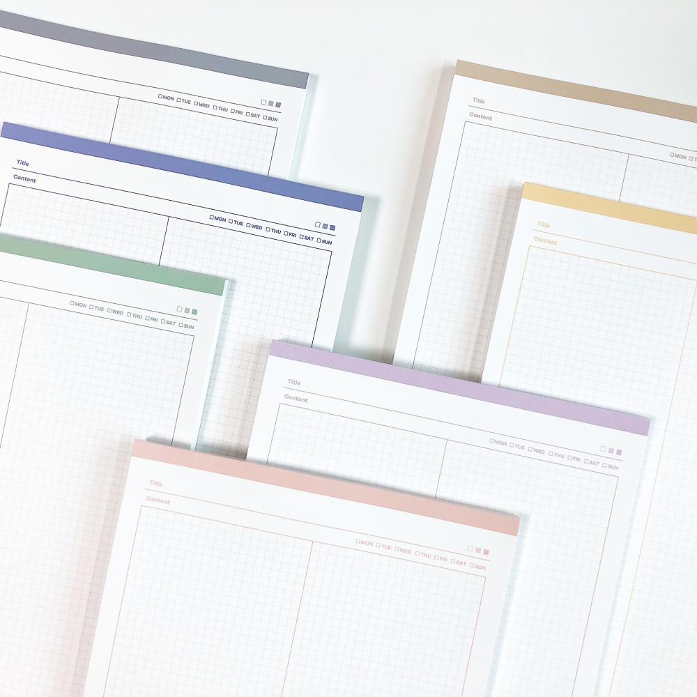 심플 B5떡메 모눈 대 떡메모지 공시생 대학생 제본 타공 공부 필기 메모지 노트 패드