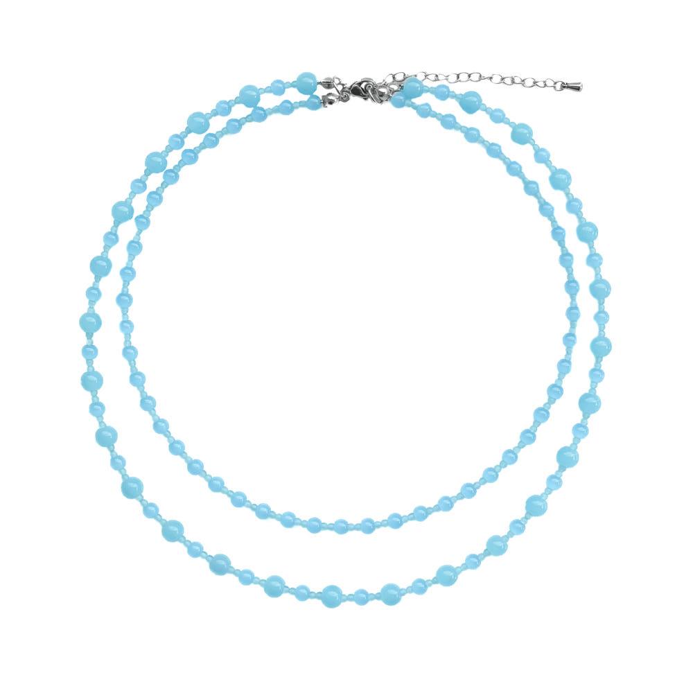 덴시티즈 SUMMER SKY LAYERED NECKLACE 썸머 스카이 레이어드 원석 비즈 목걸이