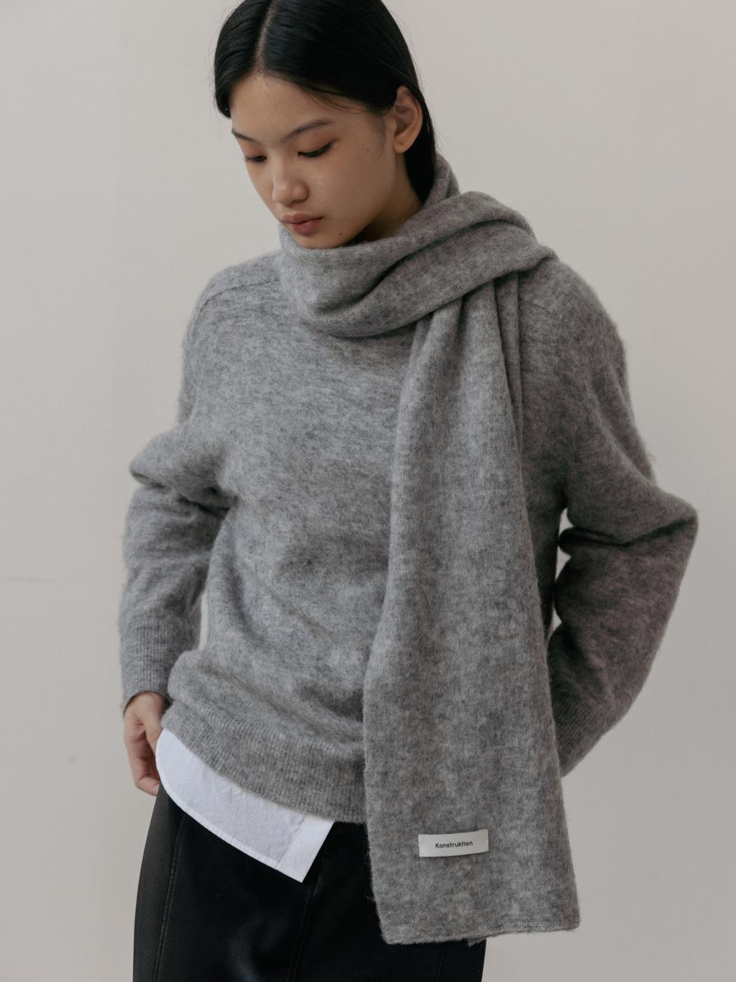 울 헤어리 머플러_그레이