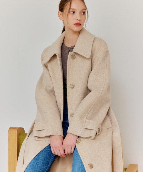 아이보리 나나 레글런 울 코트 / IVORY NANA RAGLAN WOOL COAT