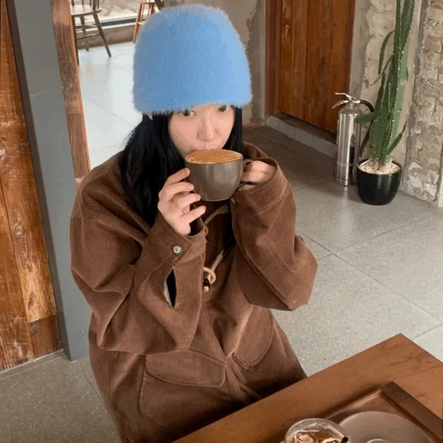 [5color/모델PICK!!!!] 요미 앙고라 겨울 포근 니트 무지 털 숏 비니