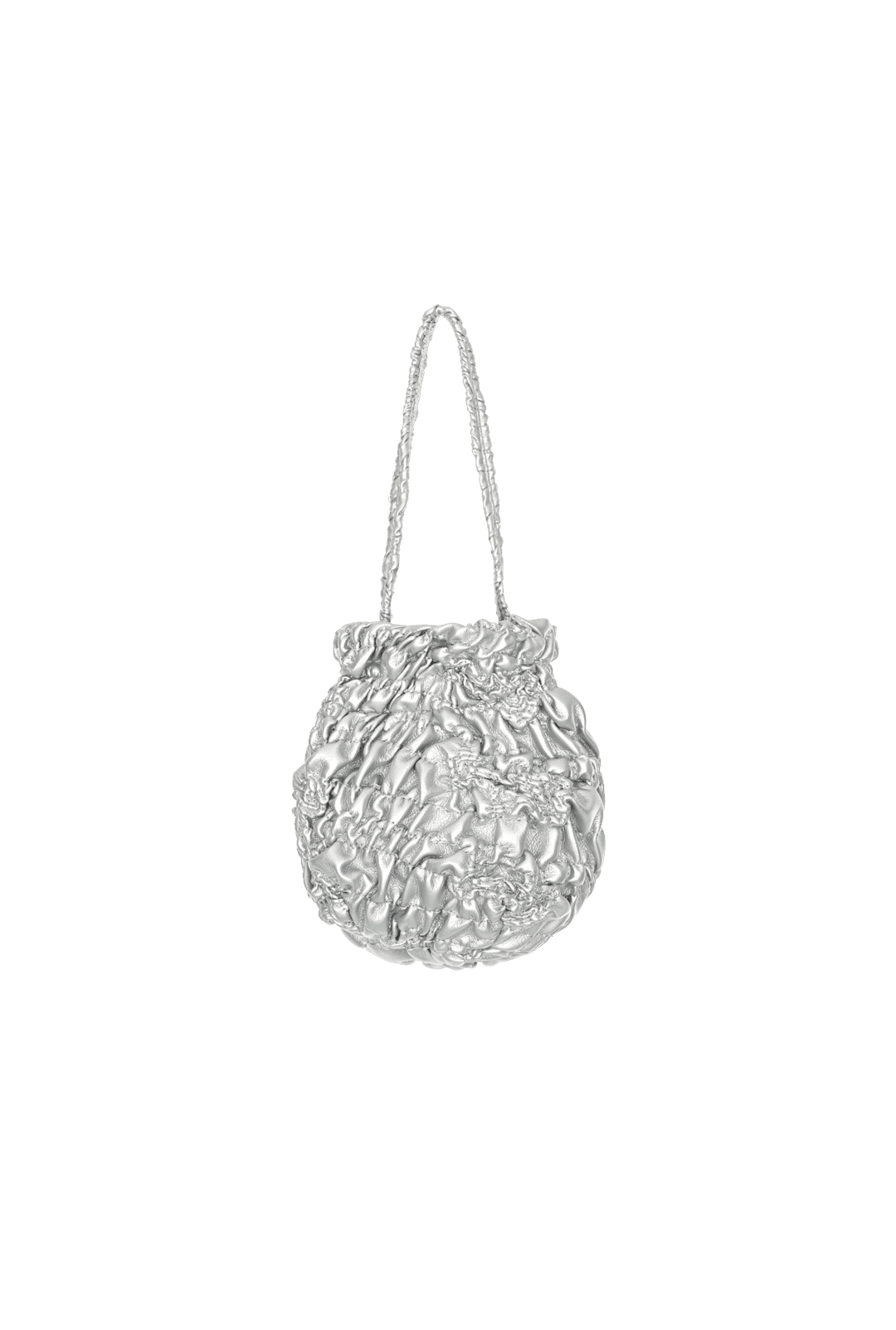 WRINKLE PUMPKIN LEATHER PETIT BAG (SILVER)