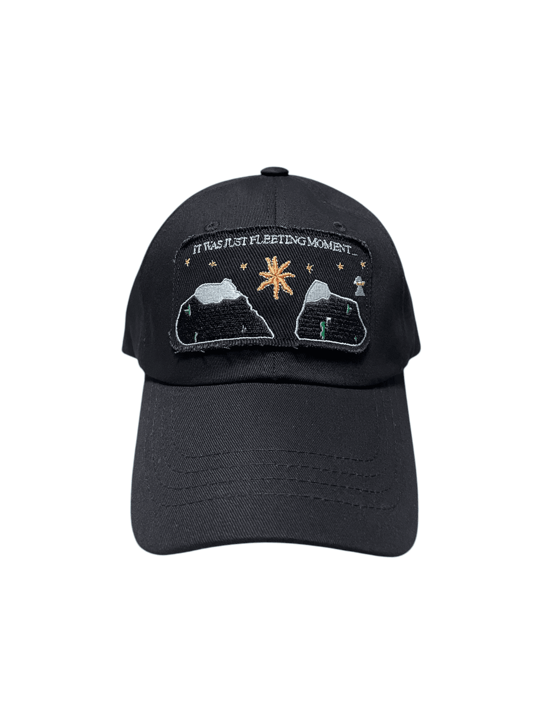 ✶ ‘Lost Alien on my head’ patch ball cap / Black