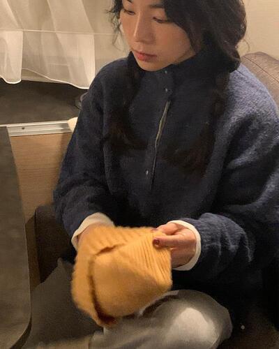 배색 스트링 니트 ( 3color )