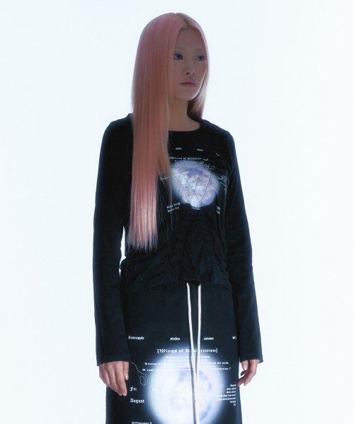 223 엑스 셔링 로고 크롭티 - 블랙