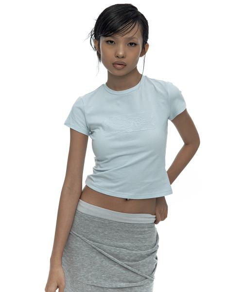 Embossed Baby Tee Skyblue