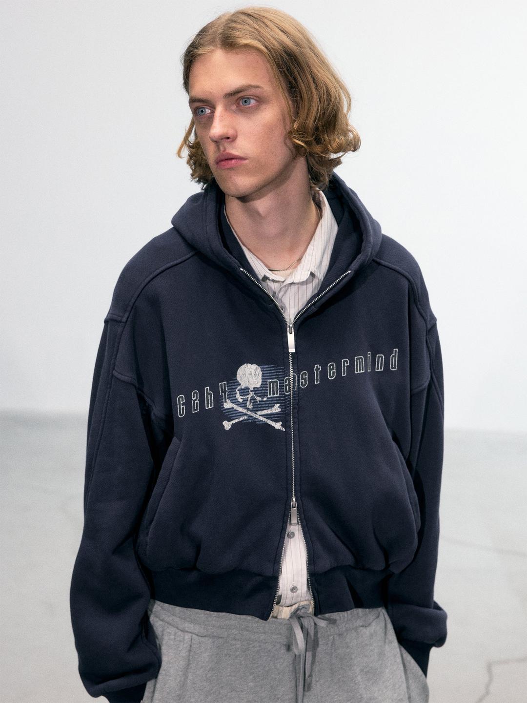 C2H4 x Mastermind JAPAN Vol.3 Zip-Up Hoodie - XSMALL / Mist Navy