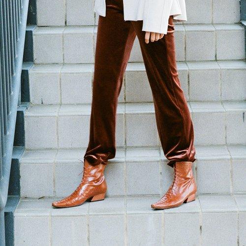 코르셋 부츠 레드브라운