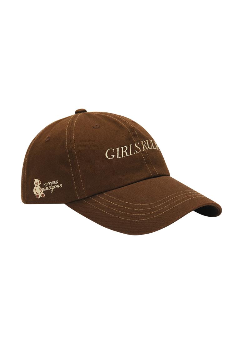 GIRLS RULE WASHING BALLCAP_BROWN