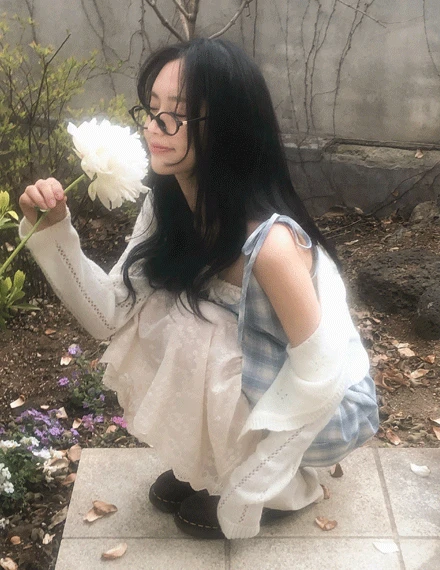 [빈티지/펀칭/자수] 델키 체크 리본 레이스 레이어드 원피스