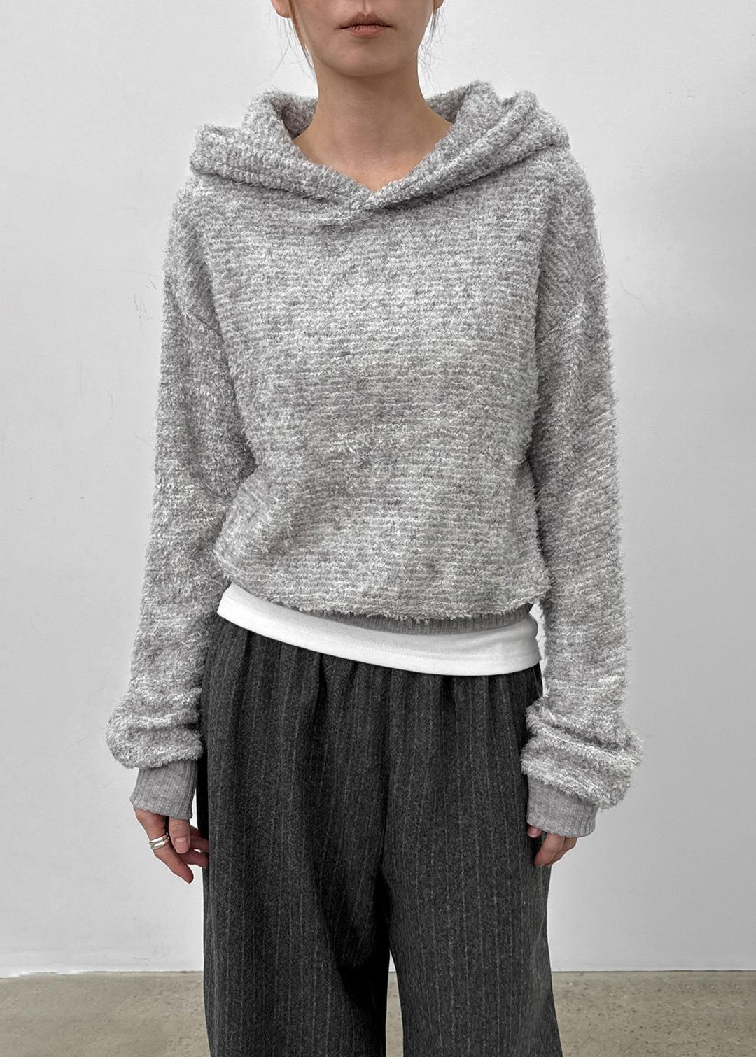 블랙업 아카디 울 니트 후드티