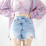 펑키 하이웨스트 언발 데님 청반바지 핫팬츠 숏팬츠
