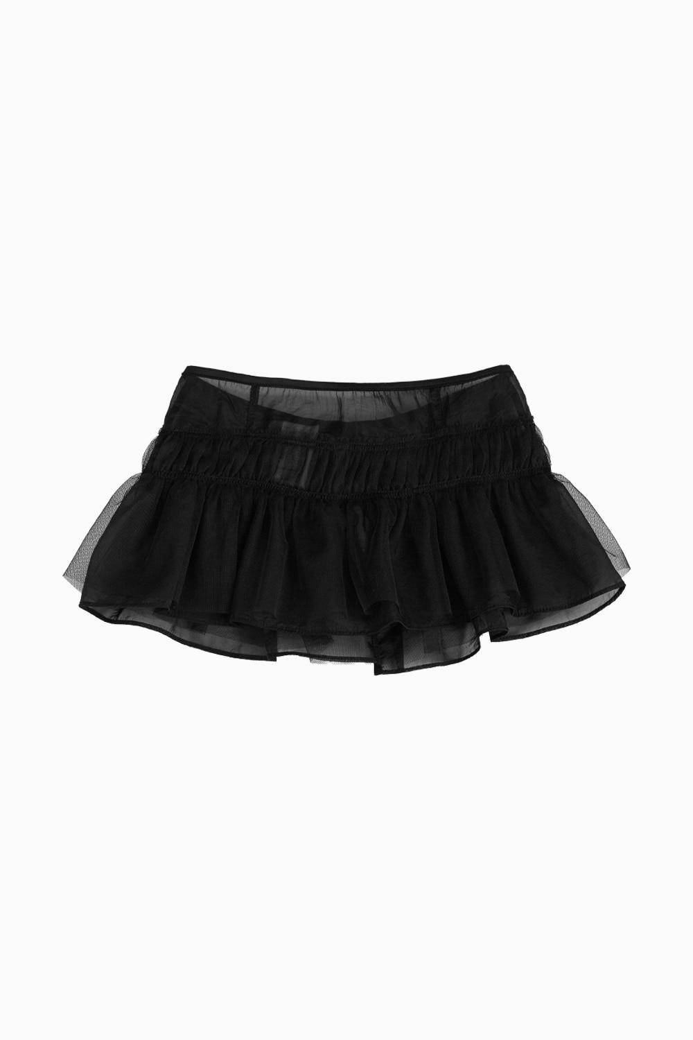 BALLET WRAP MINI SKIRT, BLACK