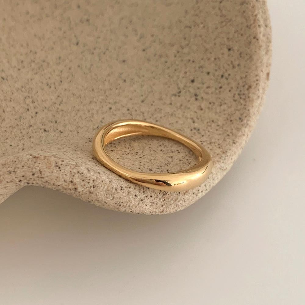 925실버 볼륨 웨이브 레이어드 데일리 은 반지