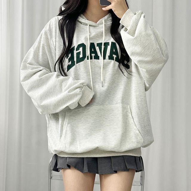 [오버핏] 세비지 자수 후드티 핏보장 학생 오버핏 긴팔 후드 오버핏후드티 교복후드티 가을후드티 간절기 교복후드 가을아우터 레터링 빅사이즈