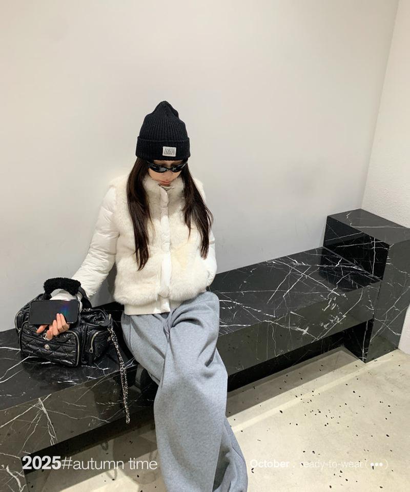 시어링퍼 화이트 덕다운 패딩