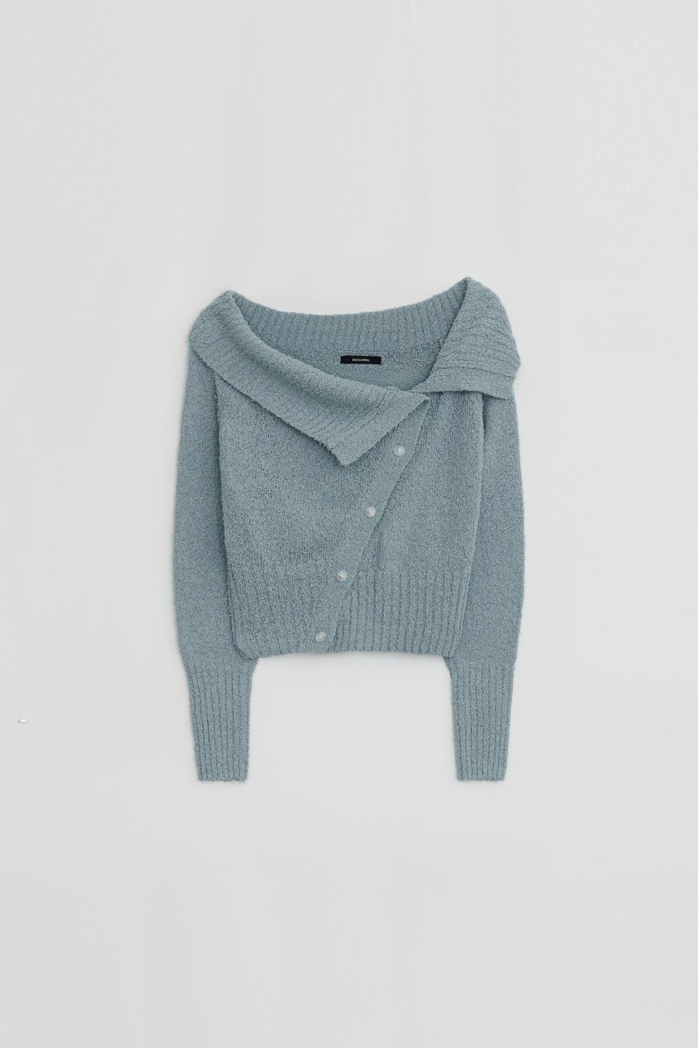 OFF SHOULDER BUTTON CARDIGAN