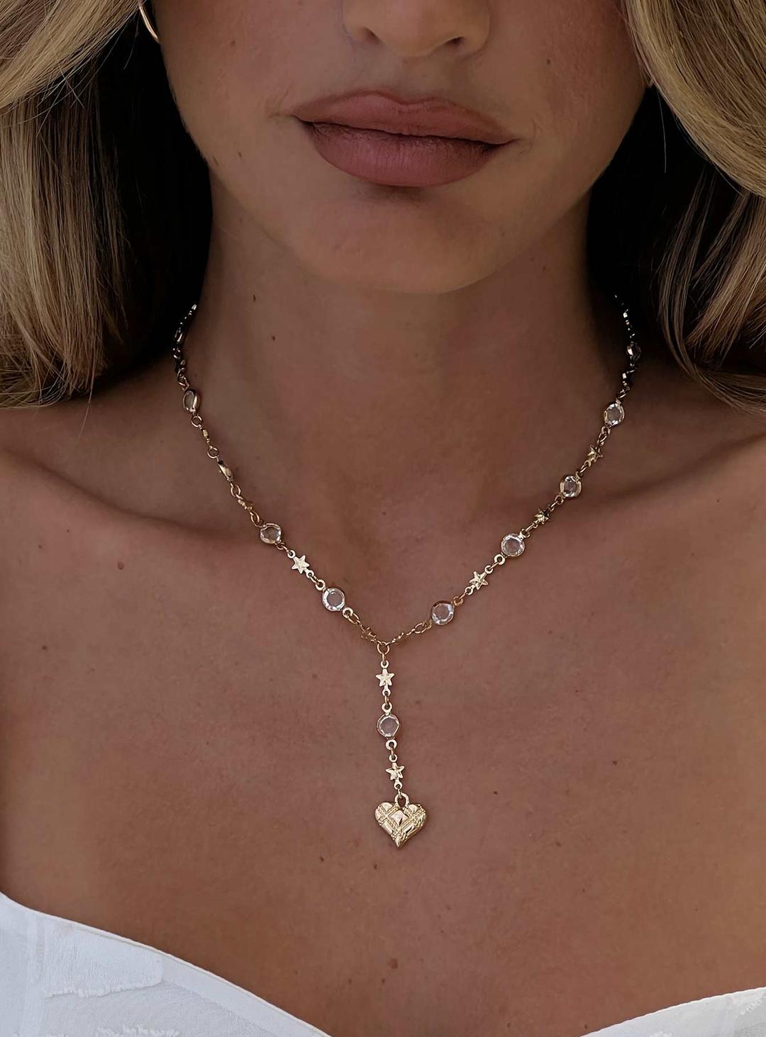 Daniele Y Necklace Gold - ONE SIZE / Gold