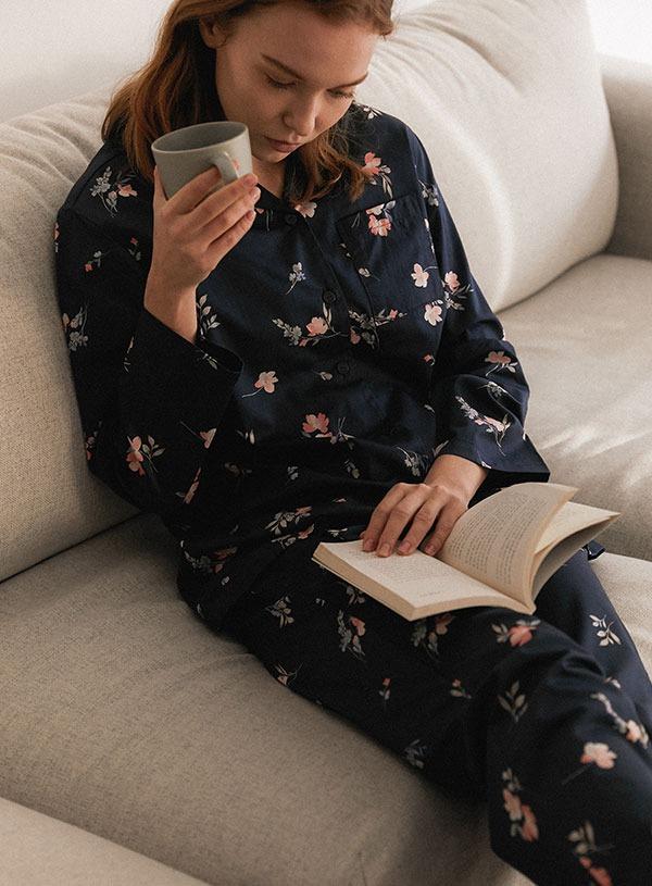 로맨틱 네이비 파자마 세트 (LWSFH206-NY)