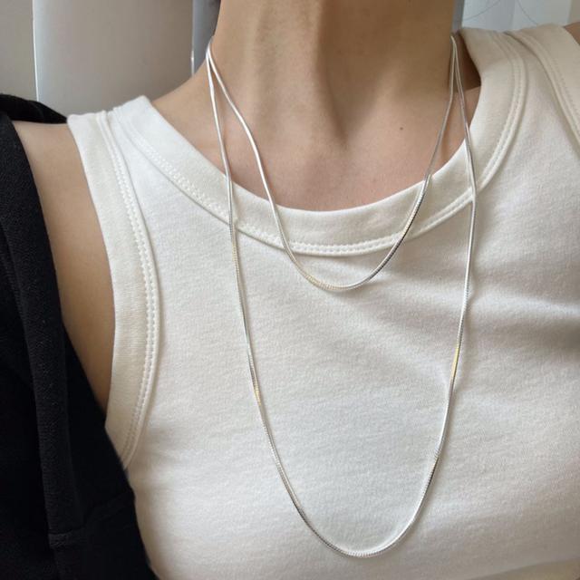 미애 美愛桃源 silver tassel necklace - 위시버킷