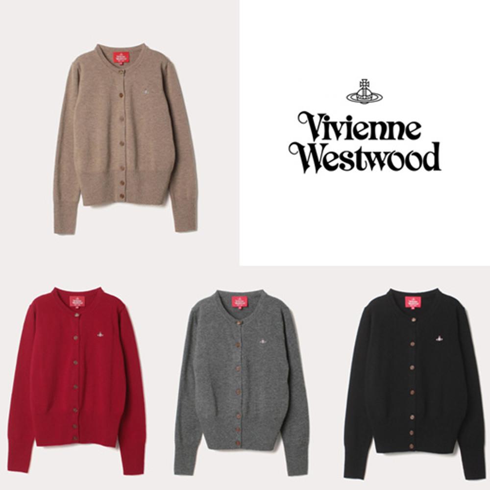 비비안웨스트우드 레드라벨 화이트라벨 울라운드넥 가디건