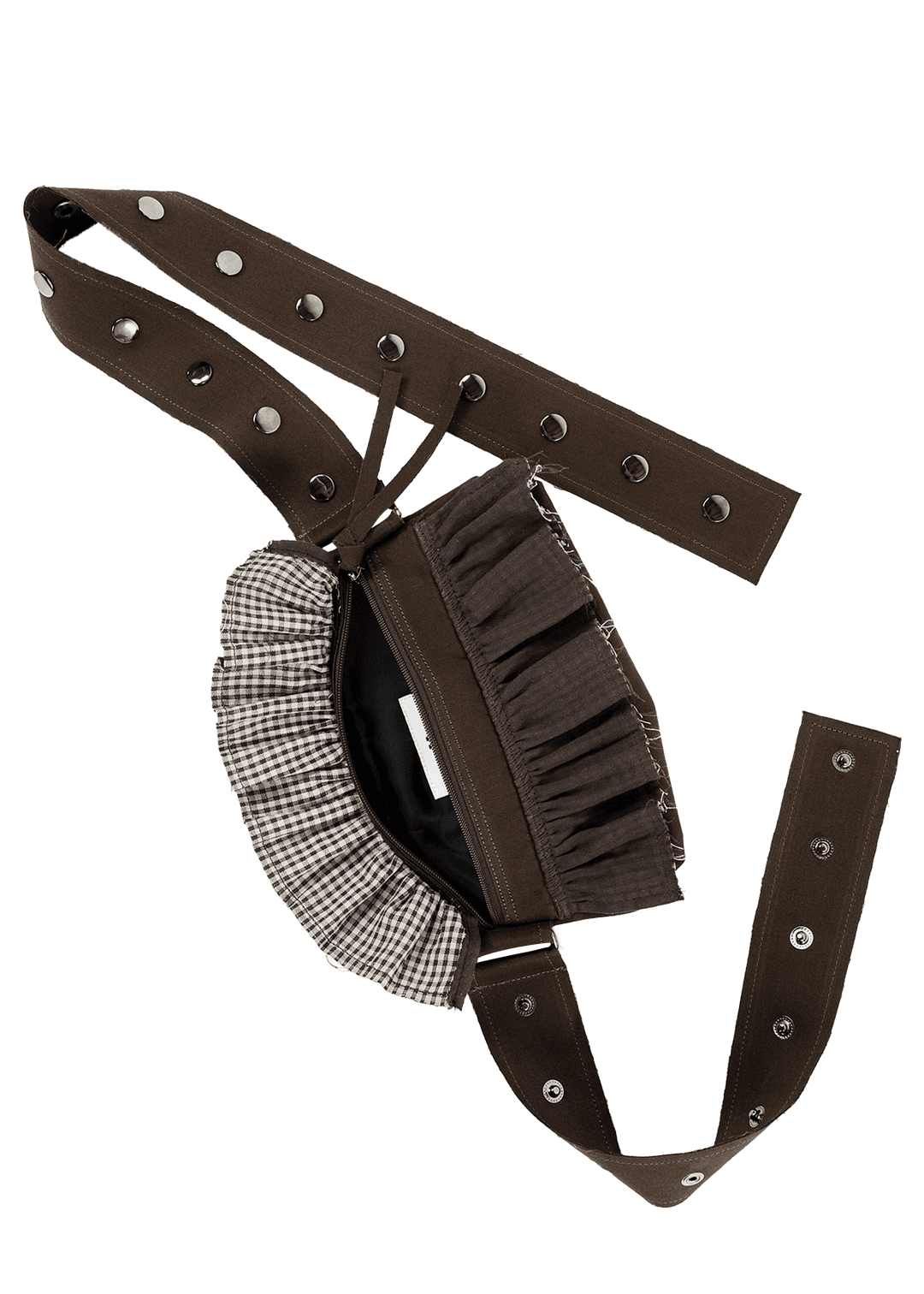 Boho ruffle belt bag [Brown]
