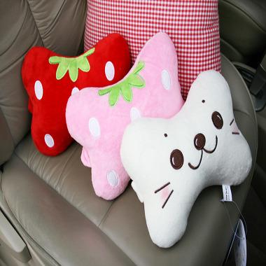 129물개 딸기 자동차 목쿠션-2개 한세트 (cu129)