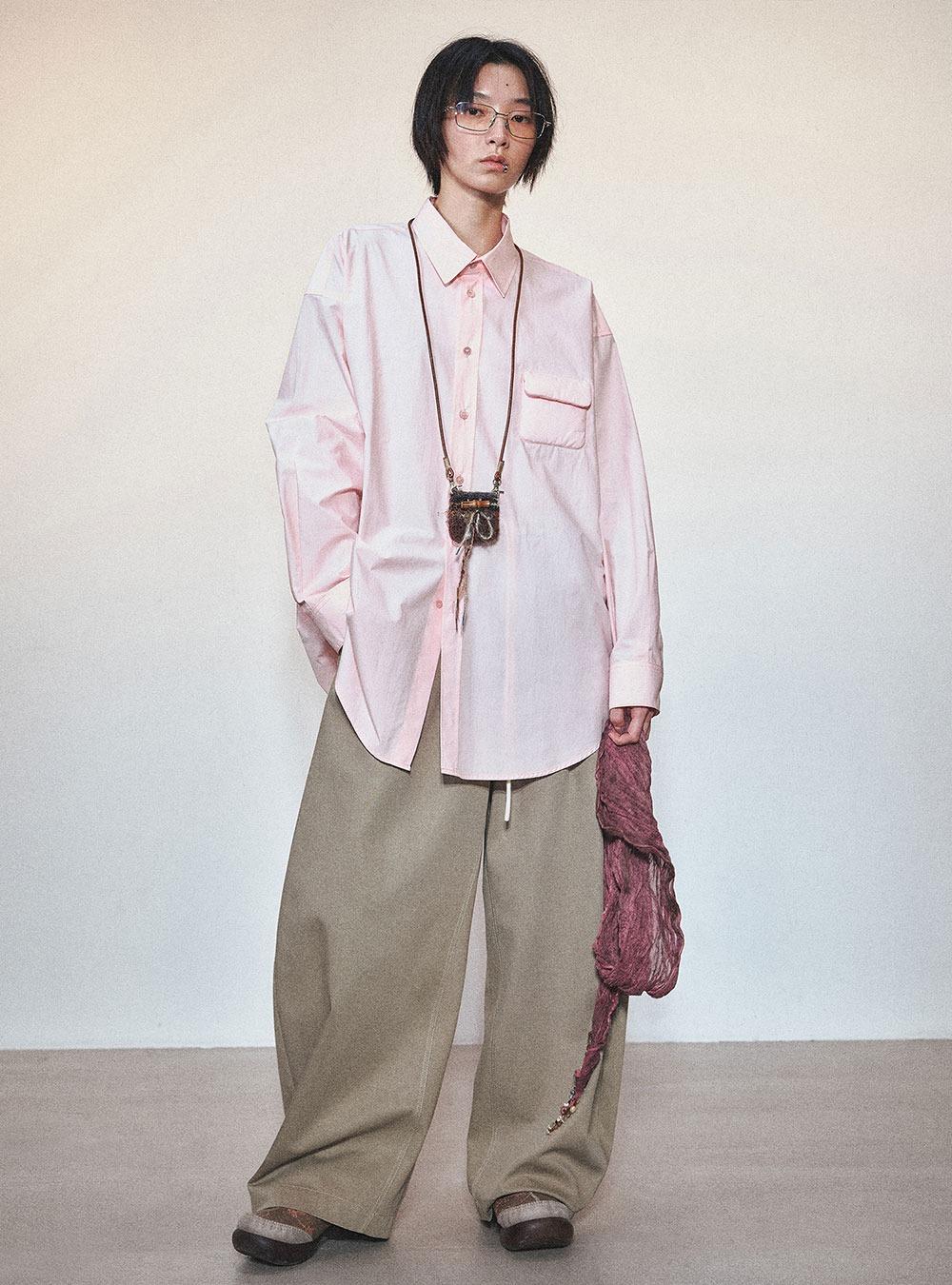 Unisex Padded Pocket Loose Flat Shirt